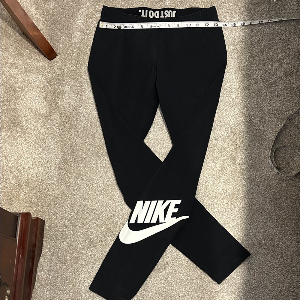 Nike Womens Black Leggings with White Logo